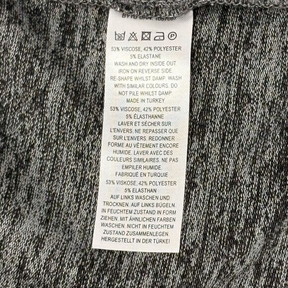 French Connection Grey/Black Marled Crewneck Long Sleeve Maxi Dress Size XL - Picture 6 of 11